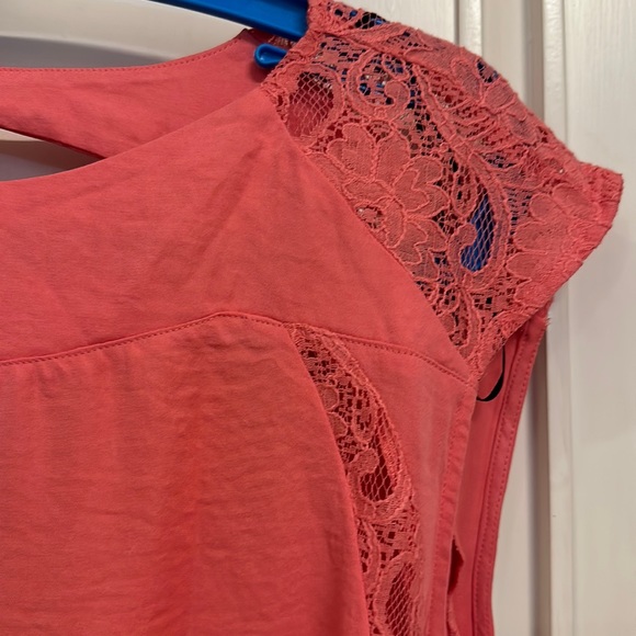 NWOT H.M Conscious Collection Coral Pink dress with lace & beautiful detailing - Picture 5 of 17